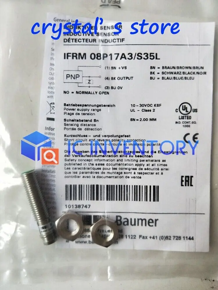 1 шт. новые датчики Baumer IFRM08P17A3/S35L IFRM 08P17A3/S35L IFRM 08P17A3/S35L
1 шт. новые датчики Baumer IFRM08P17A3/S35L IFRM 08P17A3/S35L IFRM 08P17A3/S35L