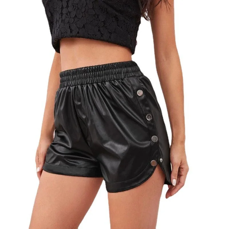 New PU Leather Shorts Women Shorts Fashion Side Button Mini Short Ladies Sexy PU Leather Shorts Summer Plus Size XXL
New PU Leather Shorts Women Shorts Fashion Side Button Mini Short Ladies Sexy PU Leather Shorts Summer Plus Size XXL