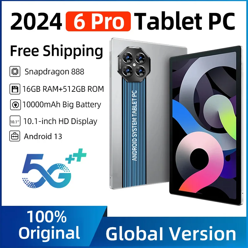 

Original Global Version Tablet Android 13 Pad 6 Pro 16GB 512GB Snapdragon 888 Octa Core Tablets PC 5G 11 Inch WIFI HD 2K 2023 Mi