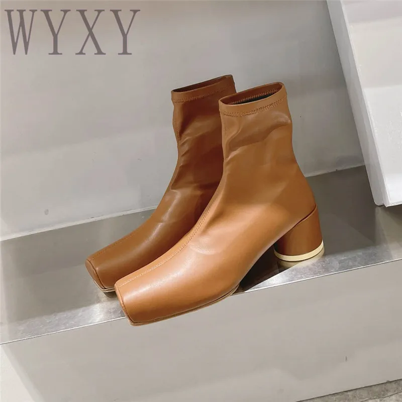 Autumn New Stretch Boots Square Toe Women Boots Slip-On Concise Ankle Boots Fashion Round High Heels Short Boots For Woman 2023
Autumn New Stretch Boots Square Toe Women Boots Slip-On Concise Ankle Boots Fashion Round High Heels Short Boots For Woman 2023
