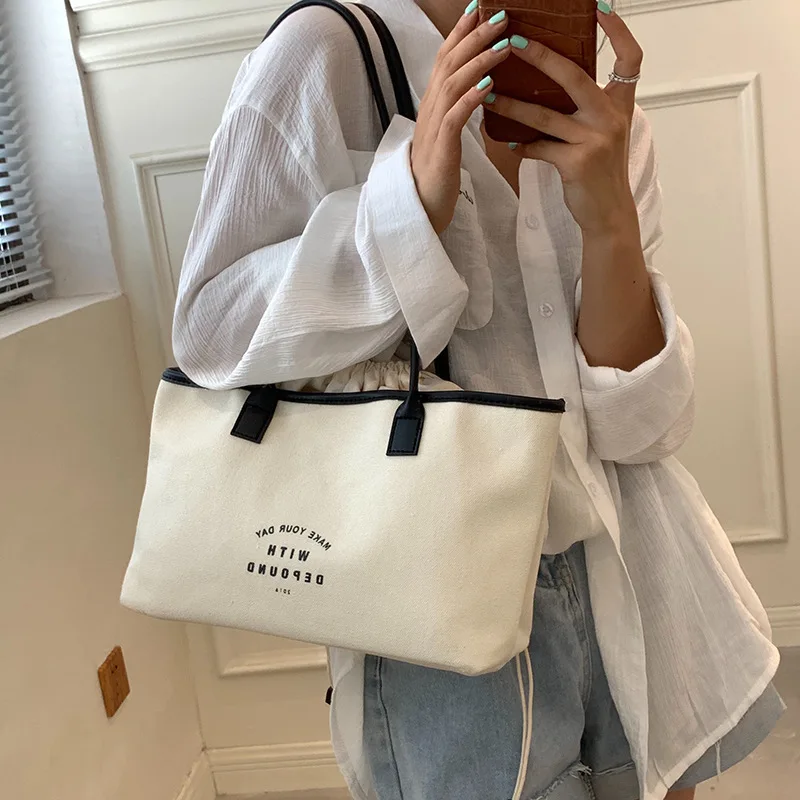 Large Capacity Ladies Canvas Tote Bag Letter Print Women's Shopping Bags Lady Beach Shoulder Bags for Women Designer Handbags
Large Capacity Ladies Canvas Tote Bag Letter Print Women's Shopping Bags Lady Beach Shoulder Bags for Women Designer Handbags