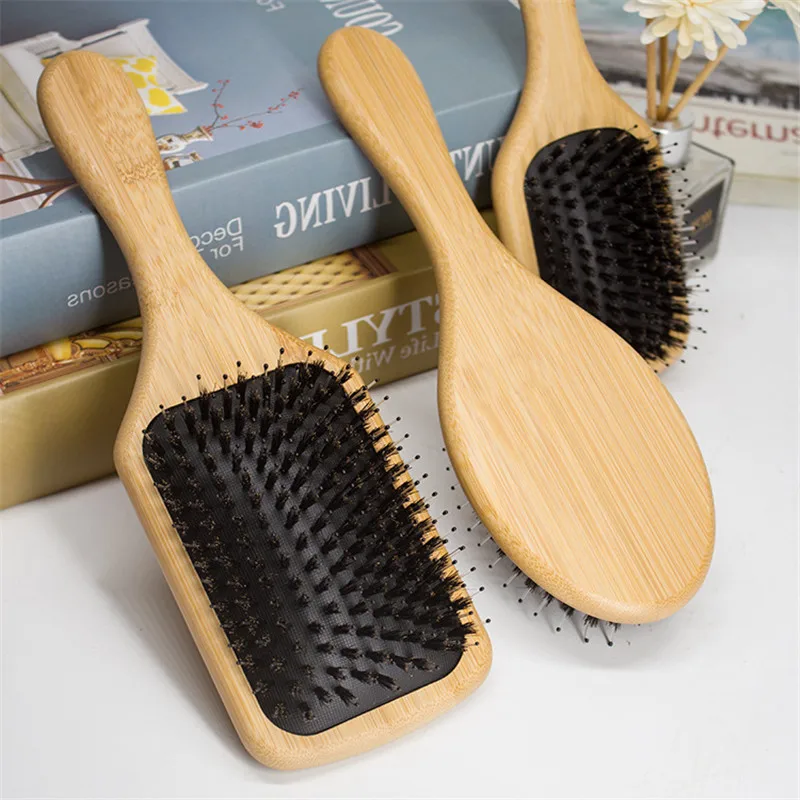 

High Quality 1PC Women Scalp Massage Comb Hair Brush Bamboo Combs Anti-static Detangling Reduce Hair Loss Salon Barber Tool 4#