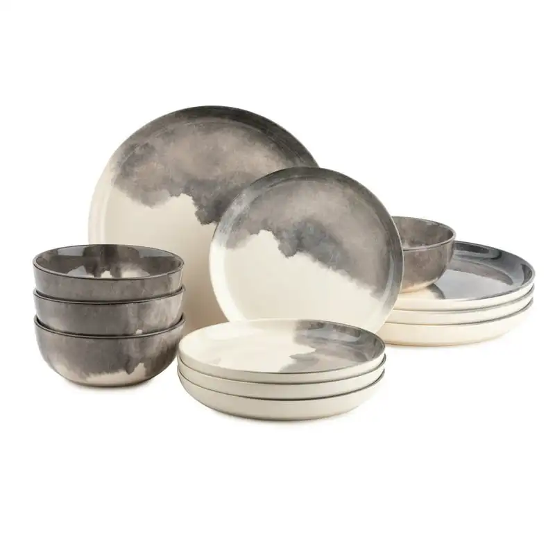 12-Piece Set, Light Gray Drip
12-Piece Set, Light Gray Drip