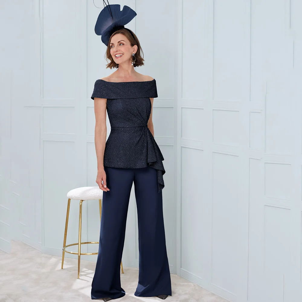 High Quality Mother Of The Bride Dresses Off The Shoulder Boat Neck Wedding Party Dress Chiffon Trousers Robe De Fête De Mariage
High Quality Mother Of The Bride Dresses Off The Shoulder Boat Neck Wedding Party Dress Chiffon Trousers Robe De Fête De Mariage