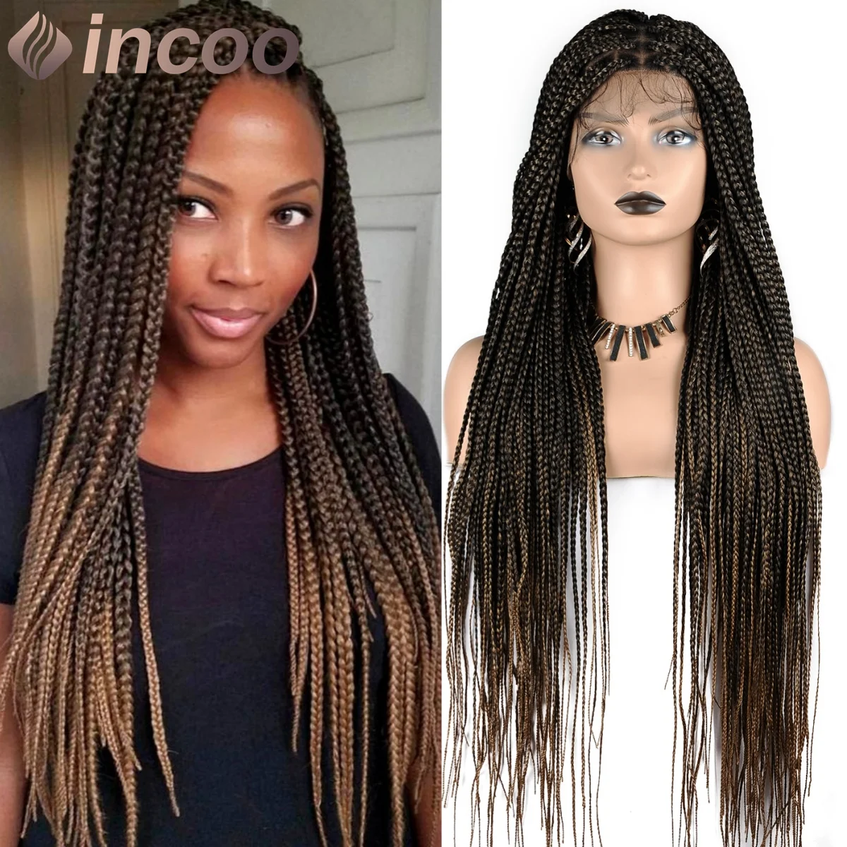 36 Inch Ginger Colored Braided Full Lace Frontal Wigs For Women Synthetic Cornrow Braids Wig Jumbo Knotless Box Braid Lace Wigs
36 Inch Ginger Colored Braided Full Lace Frontal Wigs For Women Synthetic Cornrow Braids Wig Jumbo Knotless Box Braid Lace Wigs