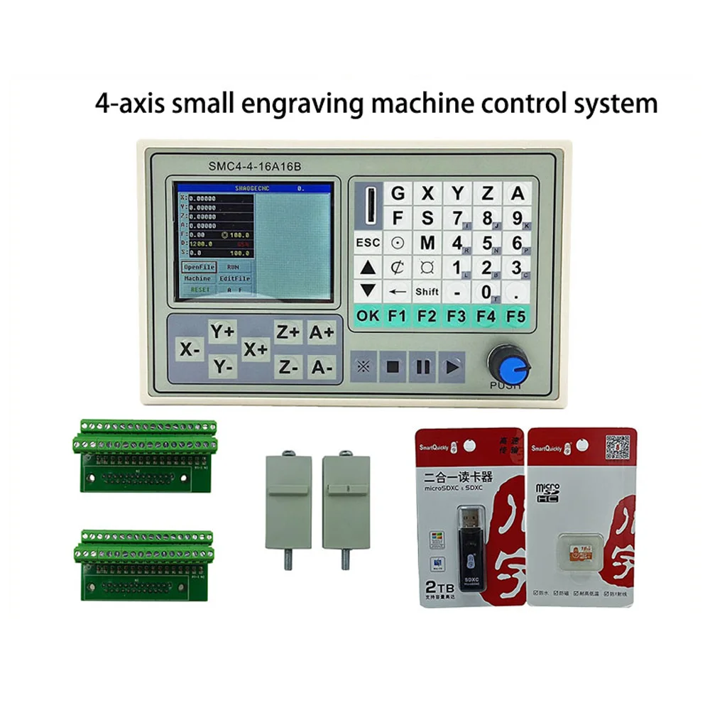 

CNC controller SMC4-4-16A16B offline controller 50KHZ CNC 4 Axis Breakout Board Carving Engraving Machine Control System Card