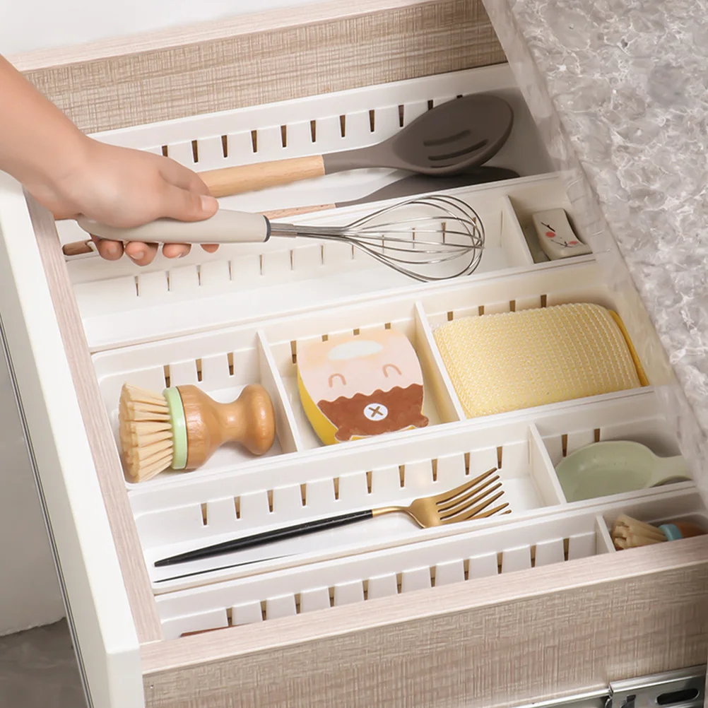 

2 Pcs Compartment Storage Box Drawer Tray Jewelry Multi Grid Containers Boxes Pp Desk Organizing Case