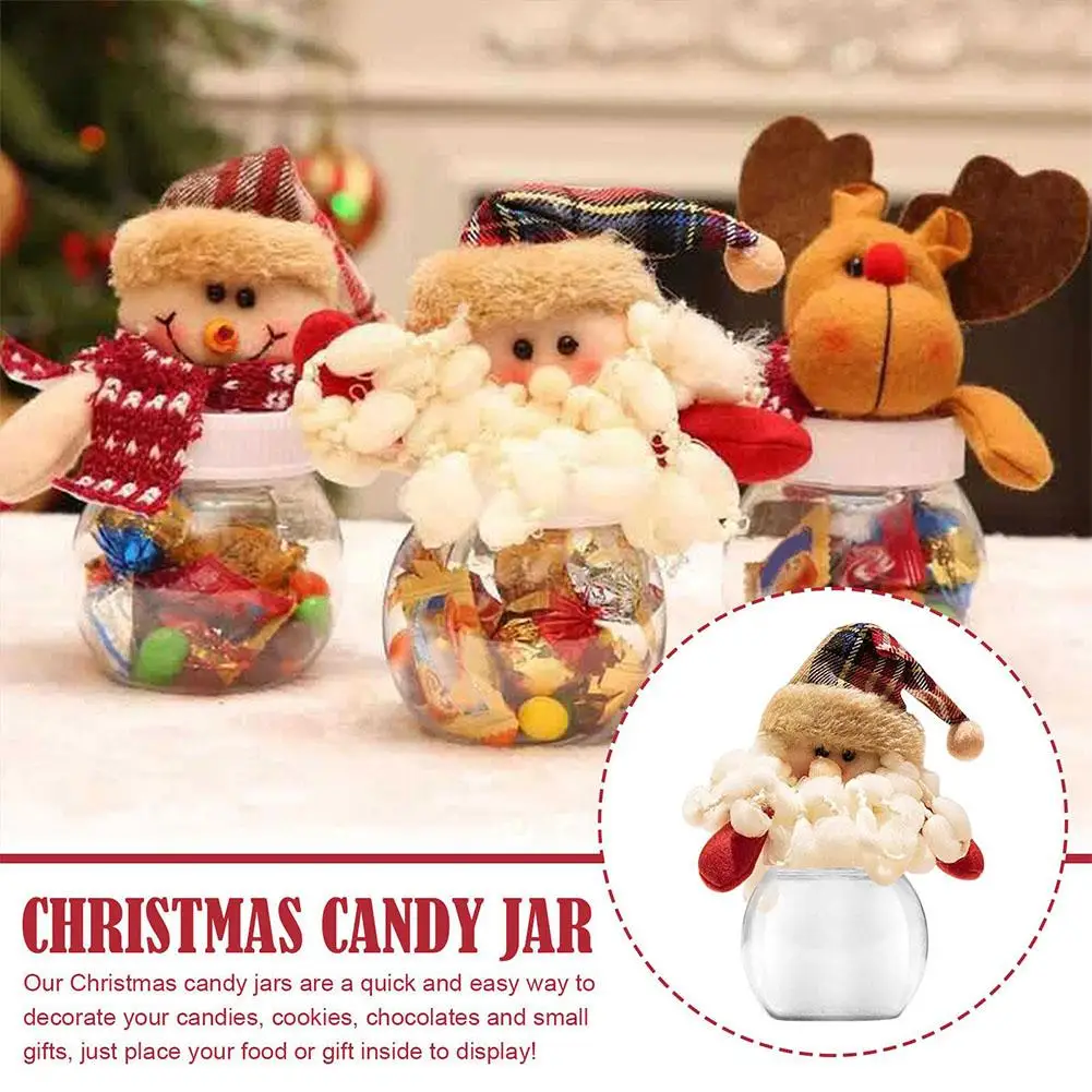 

Рождественская банка для конфет, Подарочный пакет, Рождественское украшение для дома, бутылка для хранения с Санта-Клаусом и оленем, рождественский подарок для детей, нежная коробка, новинка, Z2S4