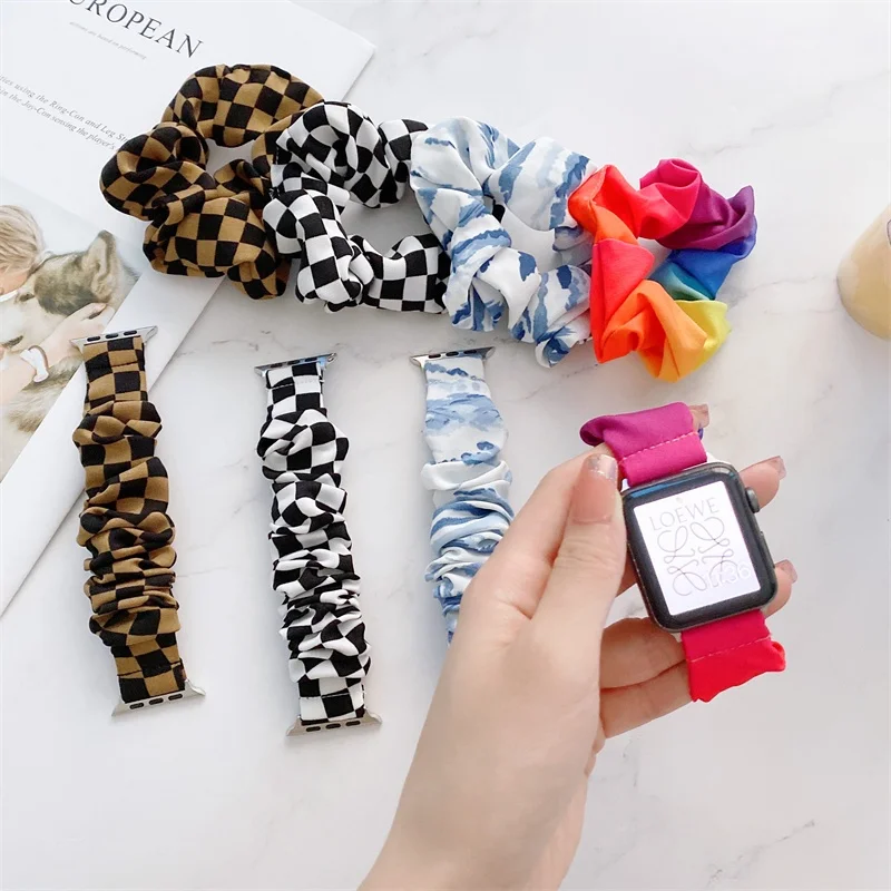 Girls' Hair Ring Checkerboard Fabric Watch Strap for Apple Watch Series 7/6/5/4/se/3/2/1 Daily Life Women Watchband 
Girls' Hair Ring Checkerboard Fabric Watch Strap for Apple Watch Series 7/6/5/4/se/3/2/1 Daily Life Women Watchband