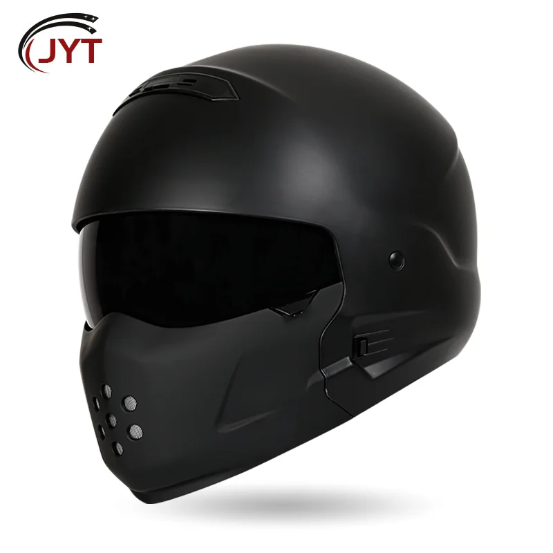 

DOT Approved Motorcycle Helmets Retro Full Face Helmet Adult Men Women Four Seasons ABS Shell Built-in Lens Motocross Locomotive