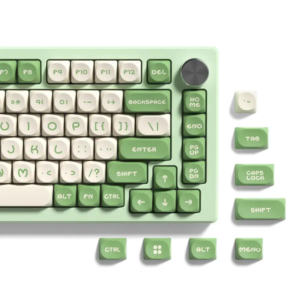

Double Shot PBT Keycaps 130 Keys MOA Profile Custom Avocado Green Keyboard Keycaps for Cherry MX Switches Mechanical Keyboards