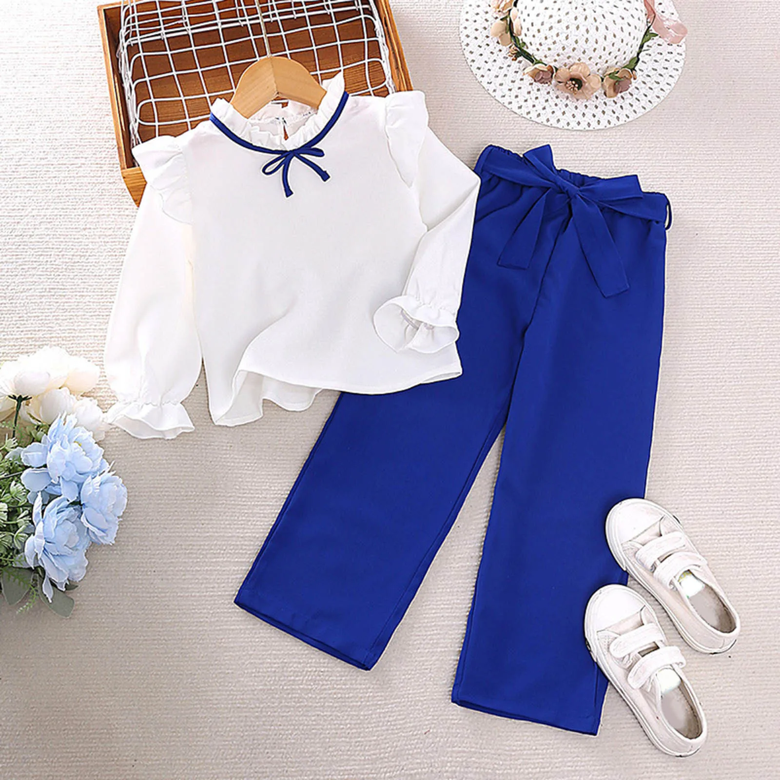 2Pcs Kids Casual Clothing Sets Outfits for Girls 2023 New Autumn Toddler Fashion White Long Sleeve Shirts Blue Pant Sets 2-8Y
2Pcs Kids Casual Clothing Sets Outfits for Girls 2023 New Autumn Toddler Fashion White Long Sleeve Shirts Blue Pant Sets 2-8Y