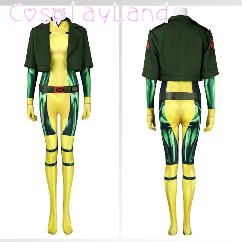

Rogue Anna Marie Gambit Yellow Jumpsuit Costume Cosplay Adult Bodysuit Carnival Halloween Party Comic Con Cosplay Custom Made