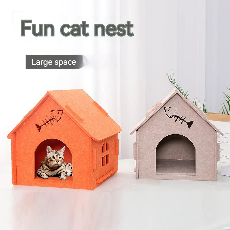 Felt Closed Cat Nest Villa House Large Capacity Can Be Assembled And Aisassembled Strong And Dirt-Resistant Cats Can Also Move
Felt Closed Cat Nest Villa House Large Capacity Can Be Assembled And Aisassembled Strong And Dirt-Resistant Cats Can Also Move