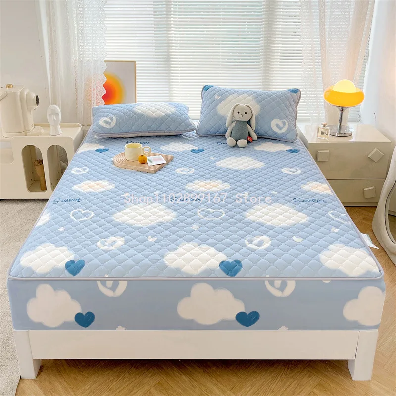 Printing Mattress Protector with Washed Cotton Queen King Size Non-slip Fitted Bed Sheet Quilted Thick Bed Cover(No Pillowcase)
Printing Mattress Protector with Washed Cotton Queen King Size Non-slip Fitted Bed Sheet Quilted Thick Bed Cover(No Pillowcase)
