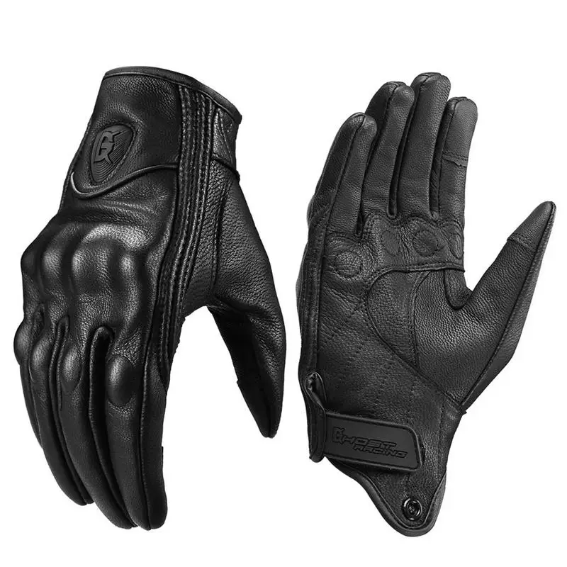 

Men's Leather Motorcycle Gloves Four Seasons Anti-Fall Sheepskin Leather Gloves Perfect Match Sheepskin Leather Gloves