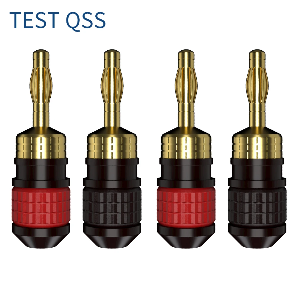 QSS 4PCS 4MM Gold Plated Speaker Banana Plug Connector Audio Amplifier Speaker Plug Terminal Q.12041
QSS 4PCS 4MM Gold Plated Speaker Banana Plug Connector Audio Amplifier Speaker Plug Terminal Q.12041
