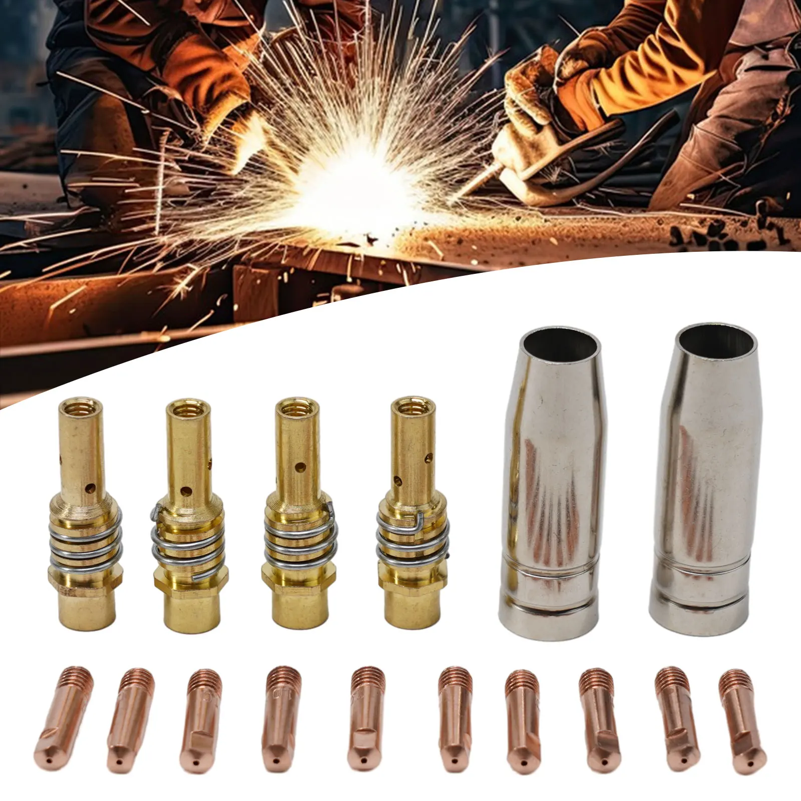 16pcs MIG Welding MB15 15AK 0.8/1.0/1.2mm Contact Tips Mig Contact Tip Consumables Welding Occasions Replacement Accessories
16pcs MIG Welding MB15 15AK 0.8/1.0/1.2mm Contact Tips Mig Contact Tip Consumables Welding Occasions Replacement Accessories