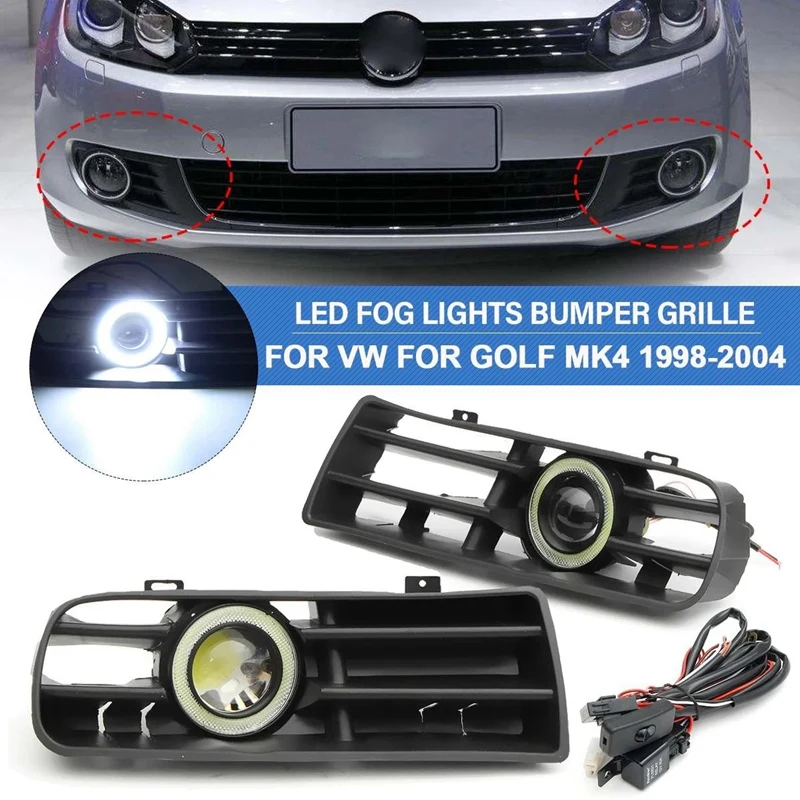 

1 пара, задняя фара для автомобиля, передний бампер, решетка радиатора, крышка гриля с комплектом проводов для Golf MK4 1998-2004