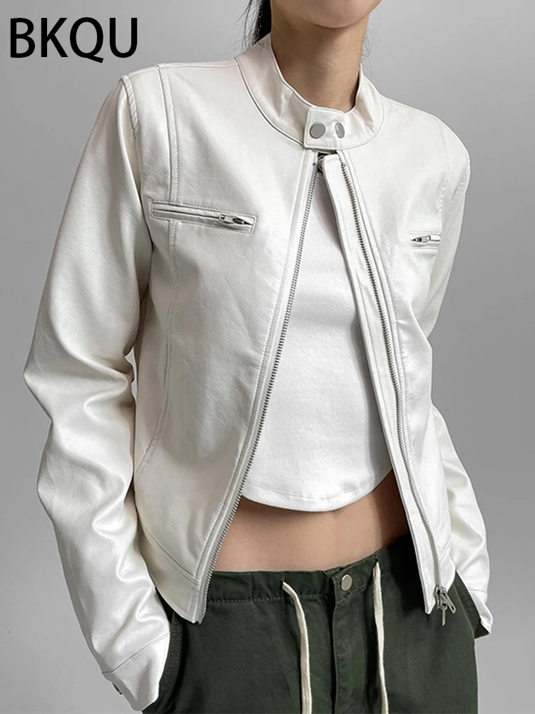 BKQU Stand Collar Zipper Leather Jackets Motorcycle PU Coats Women 2023 Autumn Street Long Sleeve Cropped Coat New in Outerwears
BKQU Stand Collar Zipper Leather Jackets Motorcycle PU Coats Women 2023 Autumn Street Long Sleeve Cropped Coat New in Outerwears