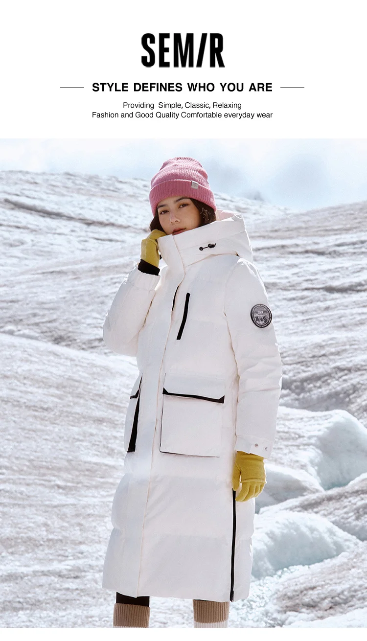 Semir Long Down Jacket 2024 Winter New Windproof Warm Loose Casual Jacket Semir Long Down Jacket 2024 Winter New Windproof Warm Loose Casual Jacket