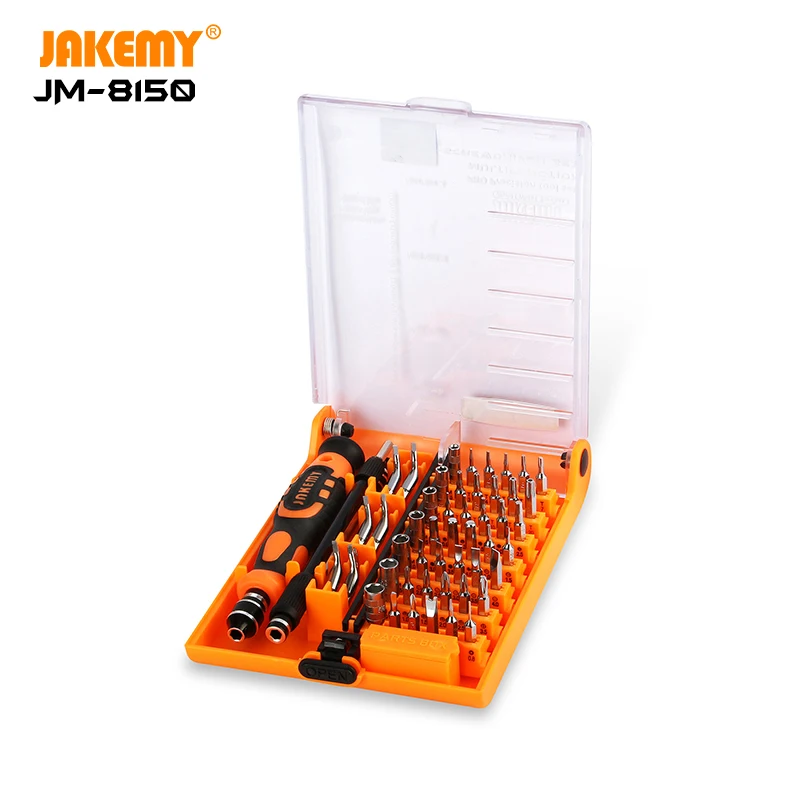 JAKEMY JM-8150 52 in 1 Computer Laptop Repair Hand Tools Kit Screwdriver Set for Mobile Phone Electronic Model DIY Repair
JAKEMY JM-8150 52 in 1 Computer Laptop Repair Hand Tools Kit Screwdriver Set for Mobile Phone Electronic Model DIY Repair