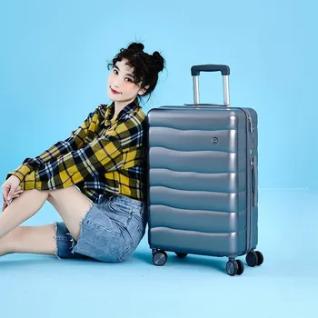20/22/24/26/28 inch women's bag wheeled travel cabin suitcase ABS+PC luggage carrier suitcase set