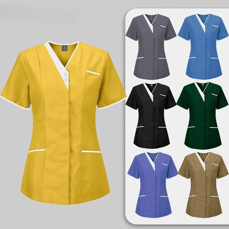 Medical Scrub Tops with Buttons Hospital Clothes Nurse Doctors Blouse Dentistry Clothes Dental Clinic Pet Workwear Scrubs Shirts
Medical Scrub Tops with Buttons Hospital Clothes Nurse Doctors Blouse Dentistry Clothes Dental Clinic Pet Workwear Scrubs Shirts