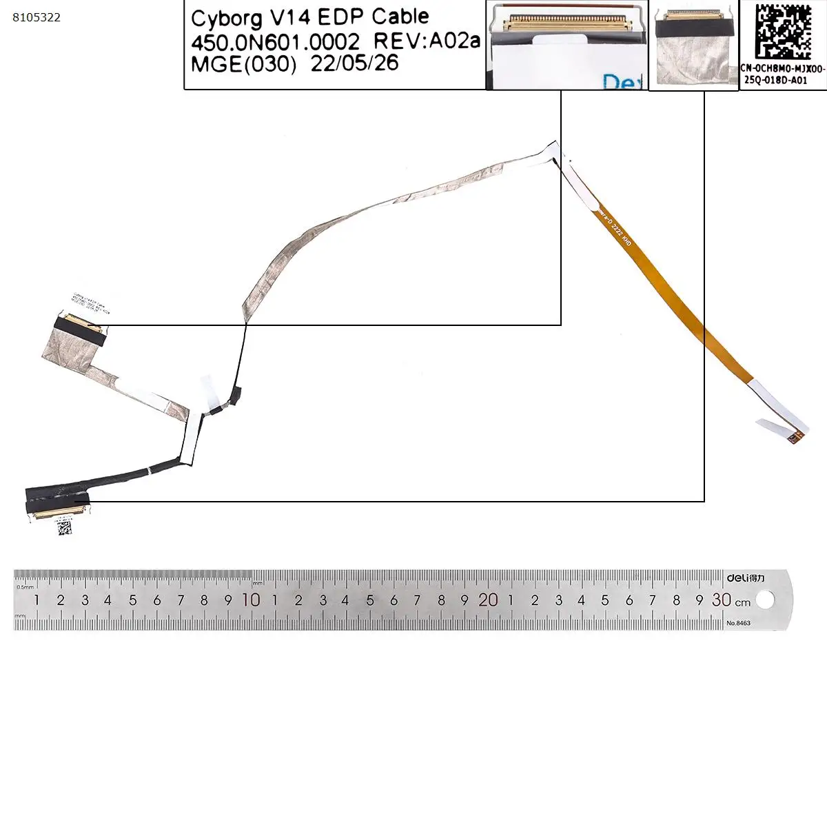 

New Laptop LCD Cable For DELL Vostro 5415 Inspiron 5410 5418 450.0N601.0001 450.0N601.0002 0CH8M0