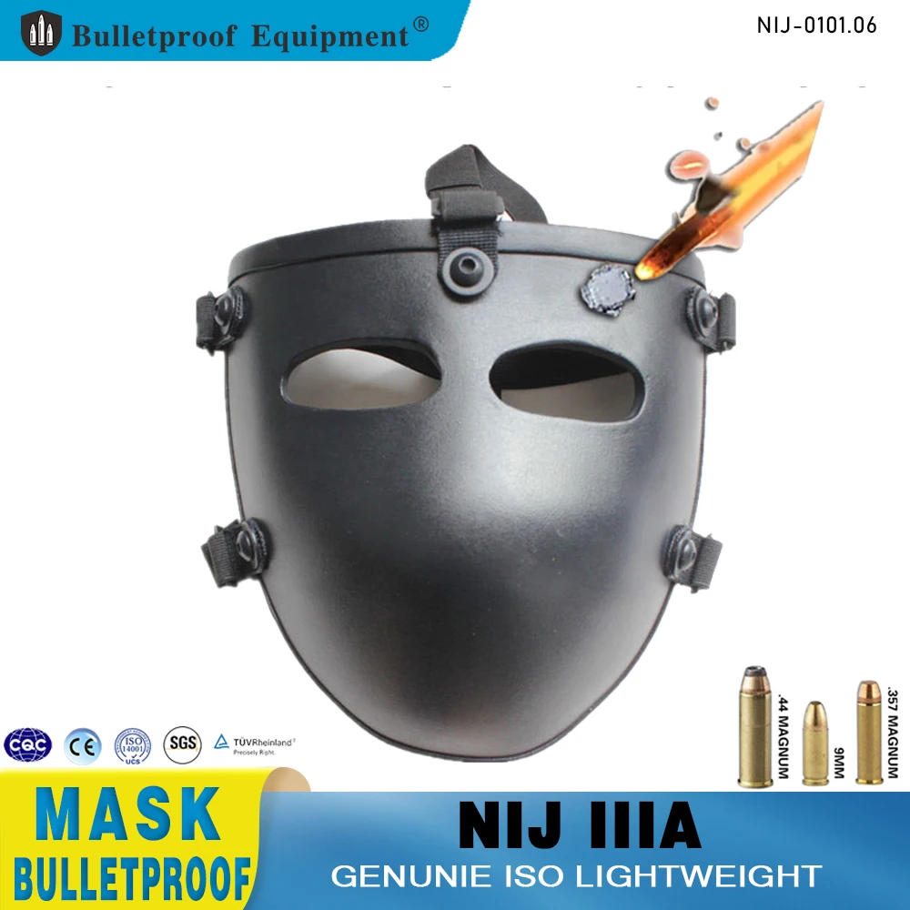 Genuine ISO Lightweight NIJ IIIA Aramid Ballistic Visor Black Facial Cover Bulletproof Mask Half Face Shield AK47
Genuine ISO Lightweight NIJ IIIA Aramid Ballistic Visor Black Facial Cover Bulletproof Mask Half Face Shield AK47