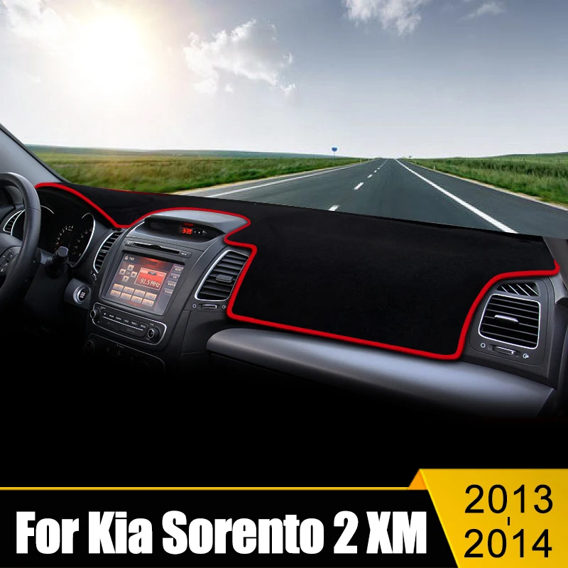 

For Kia Sorento 2 XM 2013 2014 Car Dashboard Cover Avoid Light Pad Sun Shade Case Anti-UV Carpets Non-Slip Mats Accessories