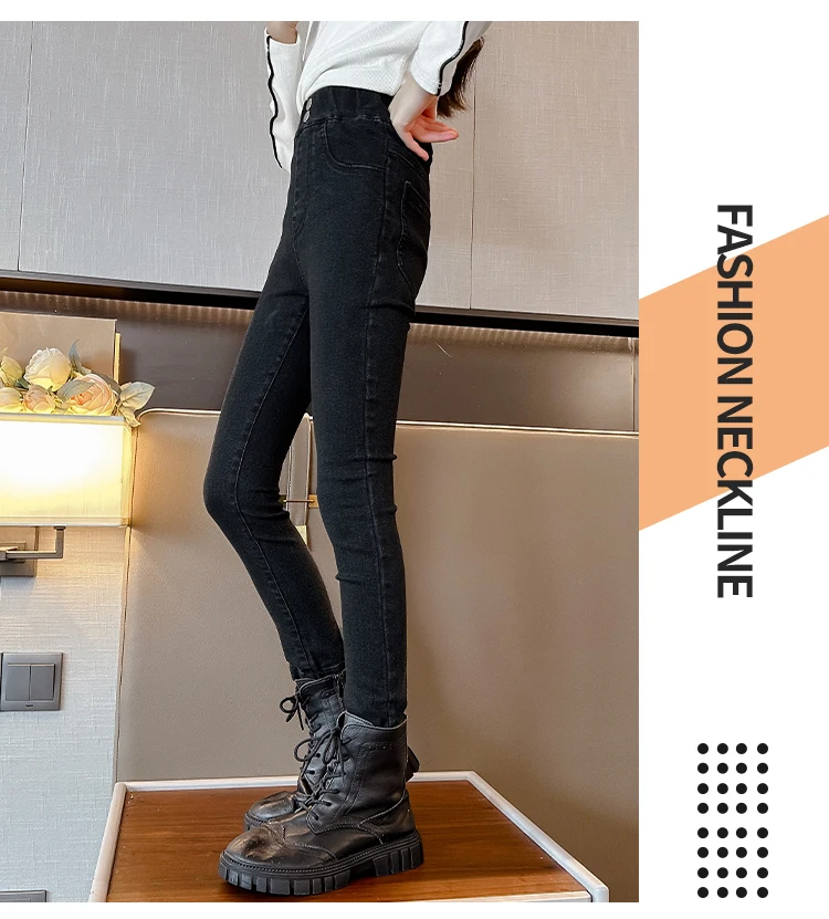 فتاة الشتاء عالية الخصر عزل نحيل الجينز للأطفال أسود أزرق الحرارية إغلاق المناسب الدنيم السراويل الطفل طماق الجينز السراويل فتاة الشتاء عالية الخصر عزل نحيل الجينز للأطفال أسود أزرق الحرارية إغلاق المناسب الدنيم السراويل الطفل طماق الجينز السراويل