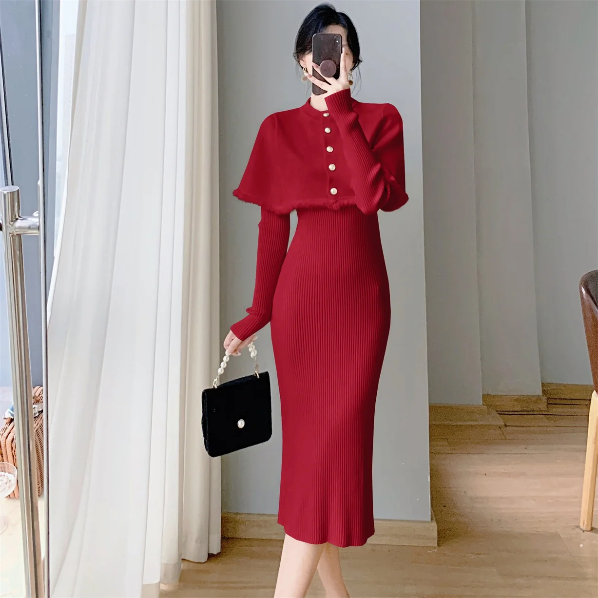 Tassel cape shawl sweater two-piece set, 2023 autumn/winter new soft glutinous style dress, long sleeved knitted jacket
Tassel cape shawl sweater two-piece set, 2023 autumn/winter new soft glutinous style dress, long sleeved knitted jacket