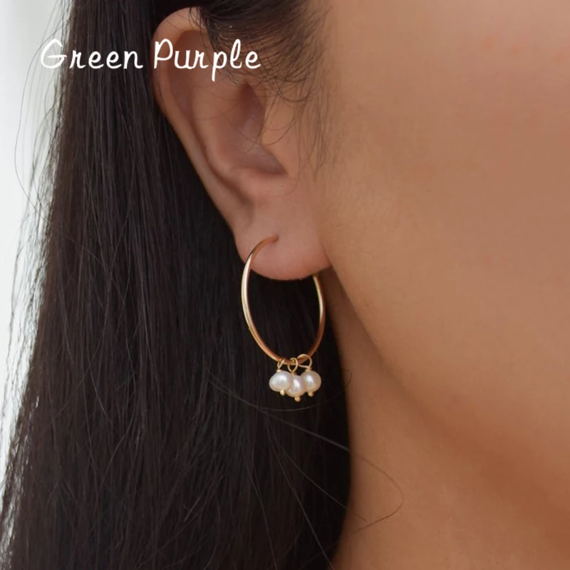 Natural Pearls Earrings 30MM Hoop Earrings Handmade 14k Gold Filled Jewelry Circle Earrings Boho Brincos Pendientes Oorbellen
Natural Pearls Earrings 30MM Hoop Earrings Handmade 14k Gold Filled Jewelry Circle Earrings Boho Brincos Pendientes Oorbellen