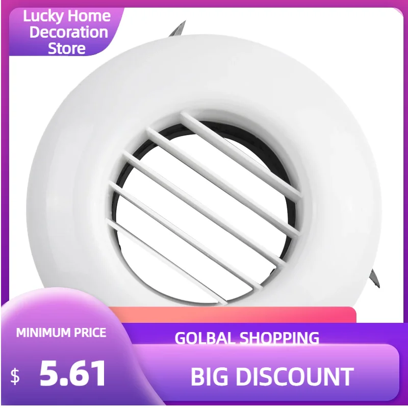 

75-200mm Air Vent Grille Circular Indoor Ventilation Outlet Duct Pipe Cover Cap For Bathroom/kitchen/office Ventilation Detached