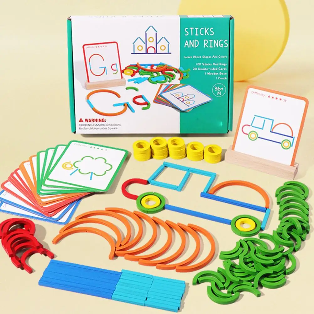 

Spatial Imagination Toy Educational Wood Puzzle Toy Sets for Developing Coordination Logical Thinking Early Teaching for Kids