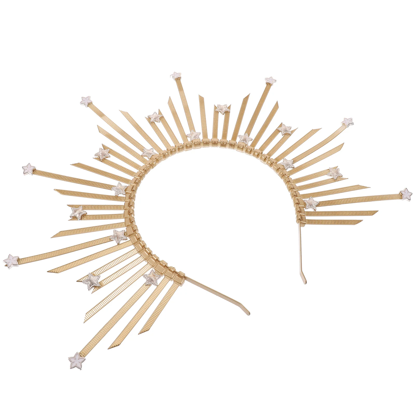 

Retro Madonna Golden Headband Sun Goddess Hair Accessories Crown Tiara (Gold) Headpiece Sunburst Spike