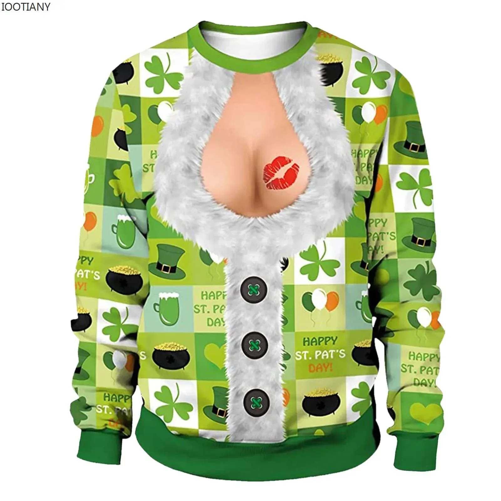 New Spring Pullover Round Neck Couple's Sweatshirt Long Sleeve O-neck Irish Holiday Costume St Patrick's Day Green Costume
New Spring Pullover Round Neck Couple's Sweatshirt Long Sleeve O-neck Irish Holiday Costume St Patrick's Day Green Costume