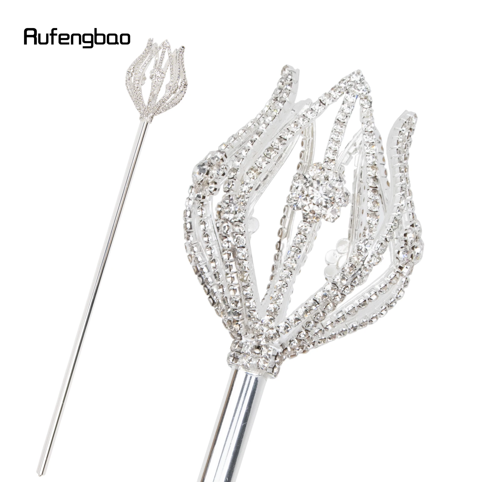 

Silver White Alloy Fairy Wands for Girl Princess Wands for Kids Angel Wand for Party Cosplay Costume Wedding Birthday Party 49cm