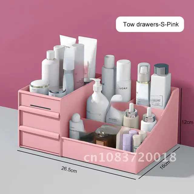 

Large Capacity Drawer Make Up Organizer Bathroom Makeup Storage Box Women Skin Care Dressing Table Cosmetic Lipstick Beauty Case
