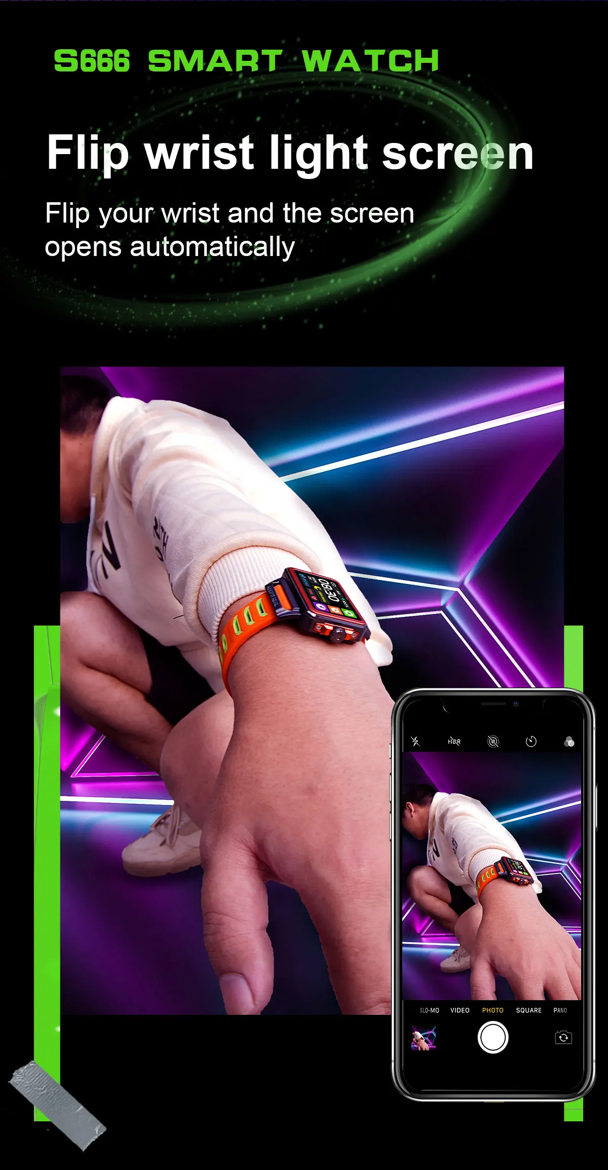 S666 Fashion Smart Watch Men Women Bluetooth Call 1.57