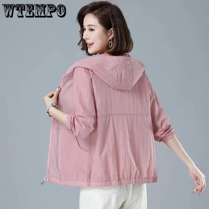 WTEMPO Loose Summer Thin Coat Women's Sun Protection Clothing Fashion Mom Hooded Big Pocket Wild Jacket Female Outerwear
WTEMPO Loose Summer Thin Coat Women's Sun Protection Clothing Fashion Mom Hooded Big Pocket Wild Jacket Female Outerwear