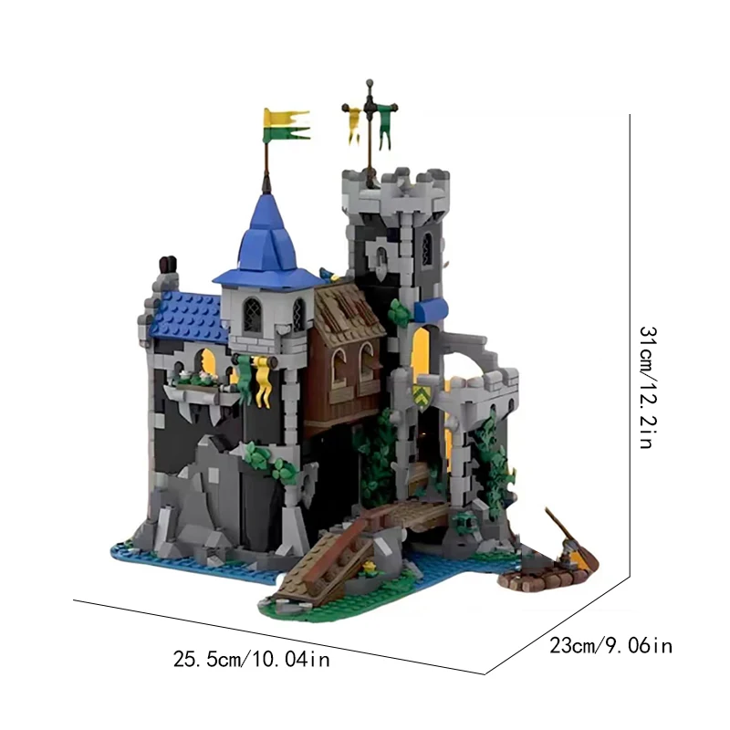933PCS MOC Lakeside County Fortress Castle Model European Medieval Street View Architecture Modular Building Blocks Toys Gift 933PCS MOC Lakeside County Fortress Castle Model European Medieval Street View Architecture Modular Building Blocks Toys Gift