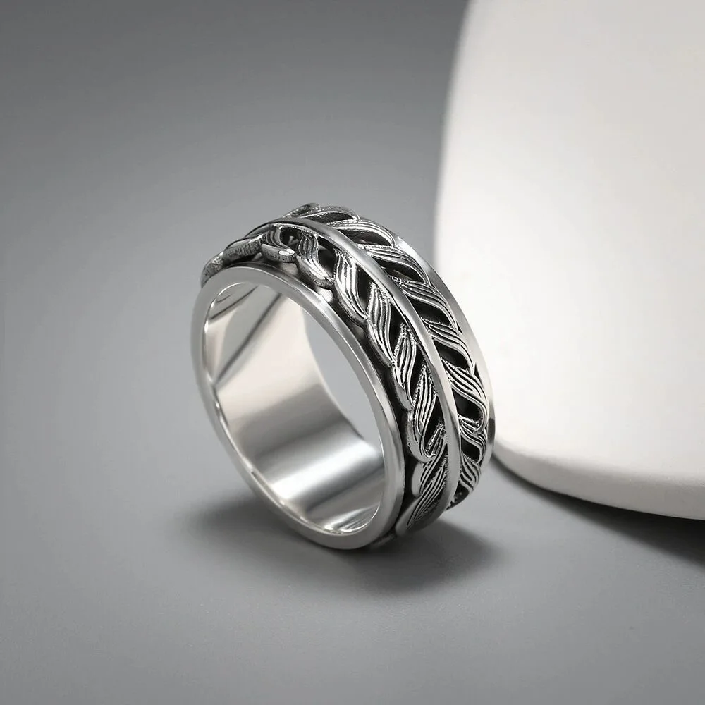 Factory Price S999 Silver Vintage Thai Silver Wheat Spin Ring Seiko Unique Personality Transfer index finger ring
Factory Price S999 Silver Vintage Thai Silver Wheat Spin Ring Seiko Unique Personality Transfer index finger ring