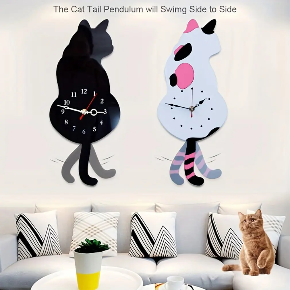 hOT 2023 Home Decoration Living Room Wagging Tail Cat Creative Wall Clock Acrylic Wall Clock Modern Cute Cat Clock Move Silence
hOT 2023 Home Decoration Living Room Wagging Tail Cat Creative Wall Clock Acrylic Wall Clock Modern Cute Cat Clock Move Silence