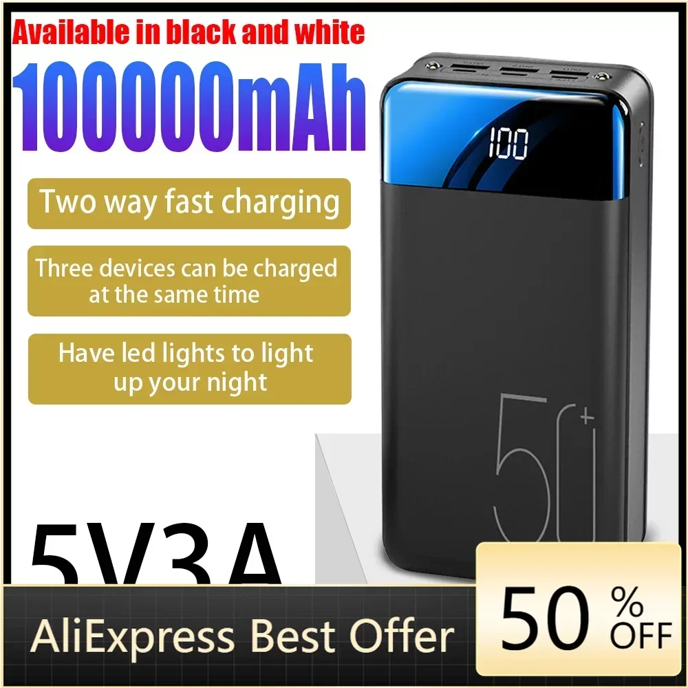 New enhanced fast charging 98000/100000 MAH power pack large capacity mobile power universal 5V speed charging
New enhanced fast charging 98000/100000 MAH power pack large capacity mobile power universal 5V speed charging