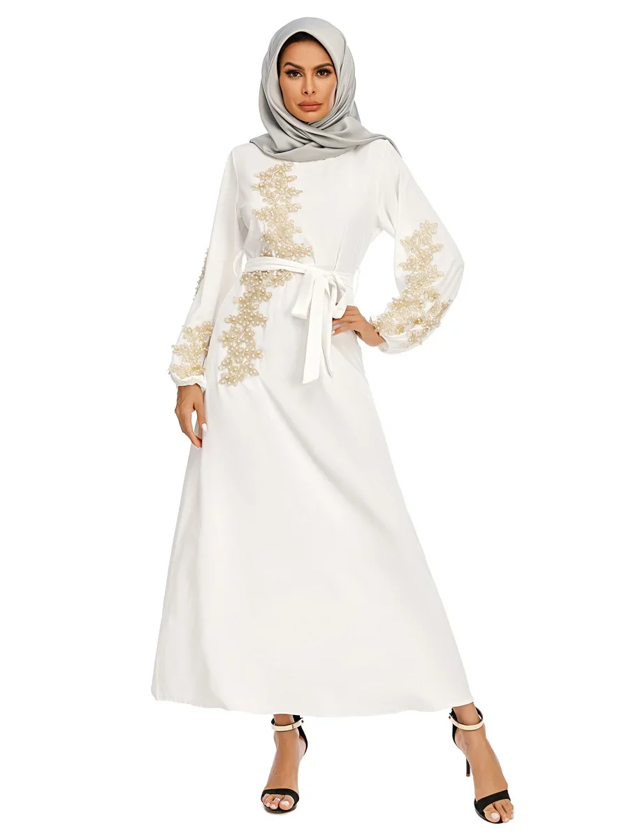 Autumn New 2 Pcs Muslim Sets Embroidery Abaya Dubai Turkey Muslim Dress+ Scarf Kaftan Islamic Dress Women Robe Suit 17 S2664ab73e495449fb26be7e4d47fcfe09