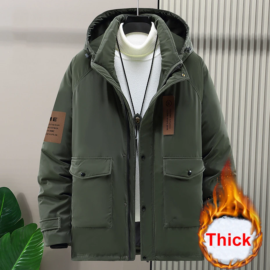 

Winter Cargo Parkas Men Warm Thick Jacket Coats Plus Size 10XL 11XL Waterproof Parkas Fashion Casual Winter Jacket Male