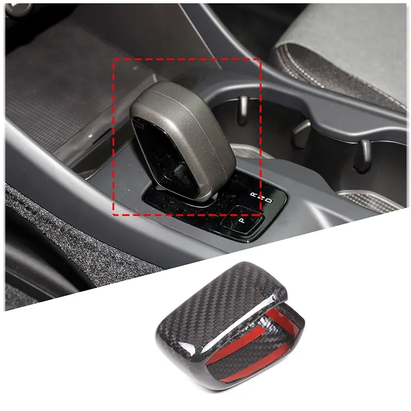 

For Volvo XC40 XC60 XC90 S60 S90 C40 2022-2024 Real Carbon Fibe Gearbox Head Cover Trim Sticker Car Accessories