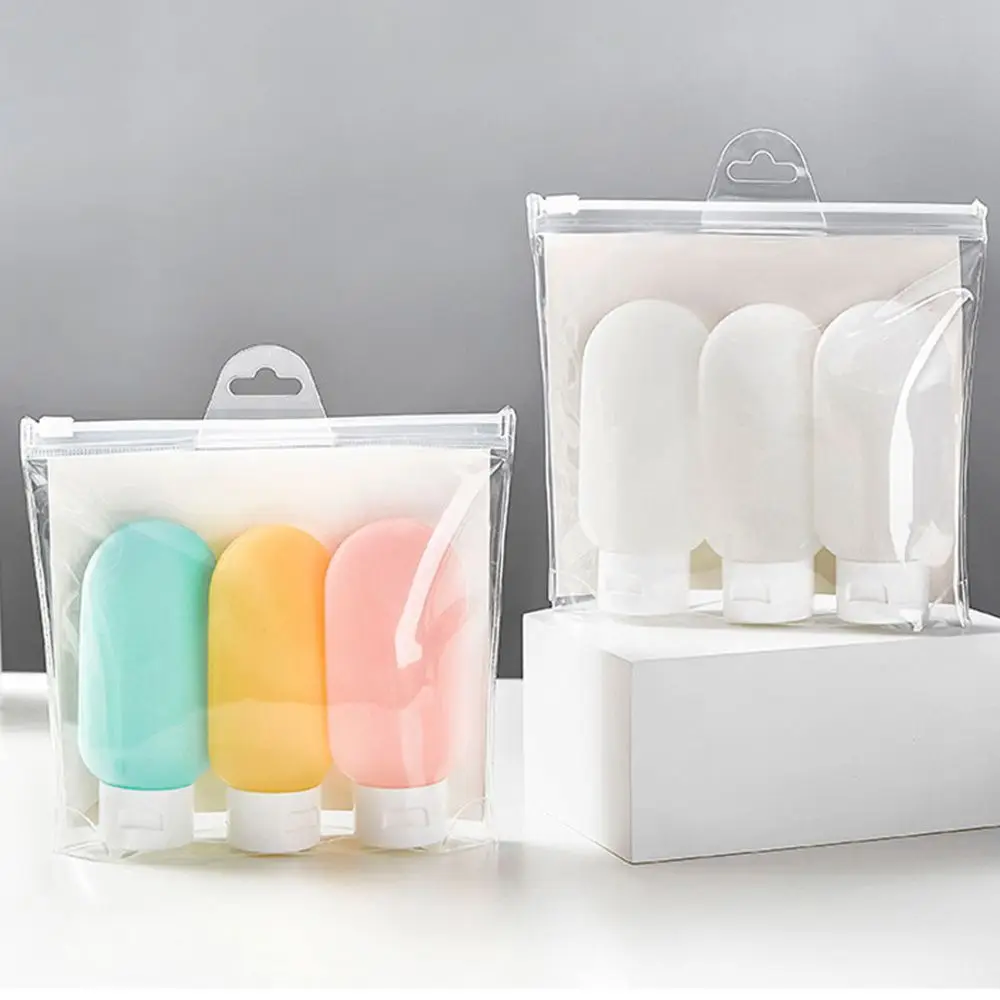 

Portable Plastic Shampoo Shower Gel Travel Lotion with Carrying Bag Cosmetics Containers Refillable Bottles Kits Squeeze Bottle
